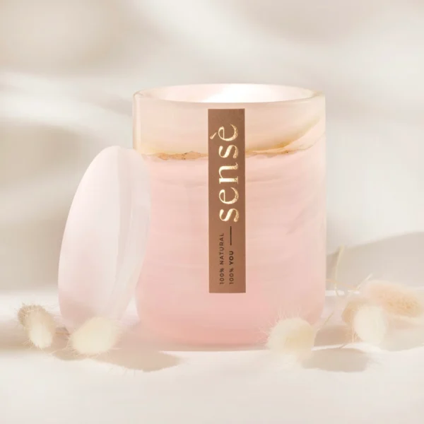 1-4-min.webp Rožinio onikso žvakidė su žvake