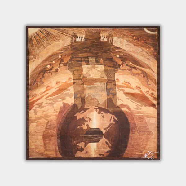 113_00b19c45-e777-40bd-8d05-54c4add68086.webp Šilkinė skarelė M.K. Čiurlionis - Rex (68x68cm)