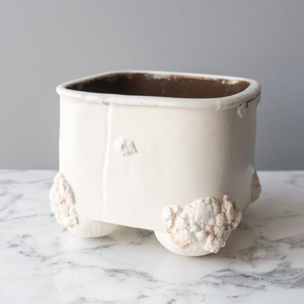 Ramunės rankų darbo vazonas "Baltoji ramybė"