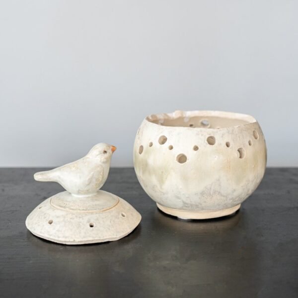 Midenės keramikinis rankų darbo šeimos židinys, žvakidė