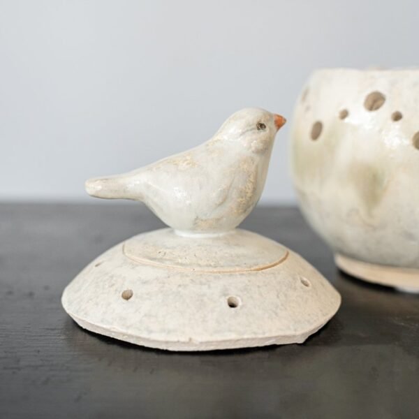 Midenės keramikinis rankų darbo šeimos židinys, žvakidė