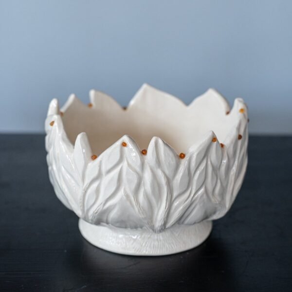 Amber Ceramics rankų darbo šeimos židinys "Gintariniai lapai"