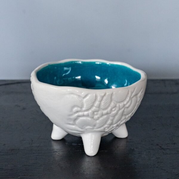 Redos keramikos rankų darbo dubuo "Vandenyno giluma"