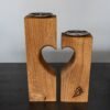 Giedriaus Juodžio ąžuolinė žvakidė iš dviejų dalių "Širdis"