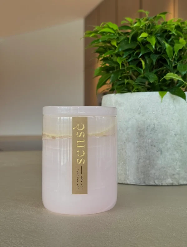 Rožinio onikso žvakidė su žvake