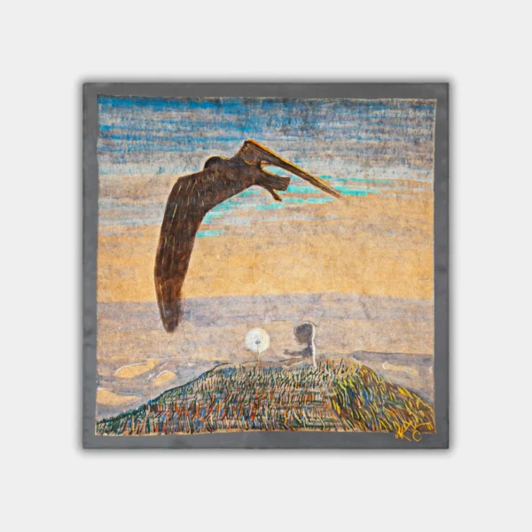Šilkinė skarelė M.K. Čiurlionis - Pasaka II (68x68cm)