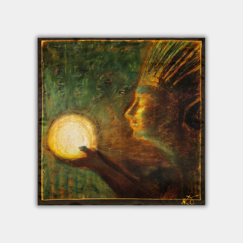 Šilkinė skarelė M.K. Čiurlionis - Bičiulystė (68x68cm)