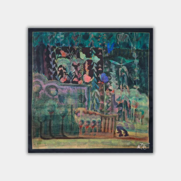 294_08ecb3d7-ed48-4bdd-9b57-5eab07599265.webp Šilkinė skarelė M.K. Čiurlionis- Fantazija (53x53cm)