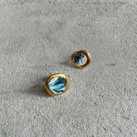 "Žalia ir auksas" keraminiai auskarai