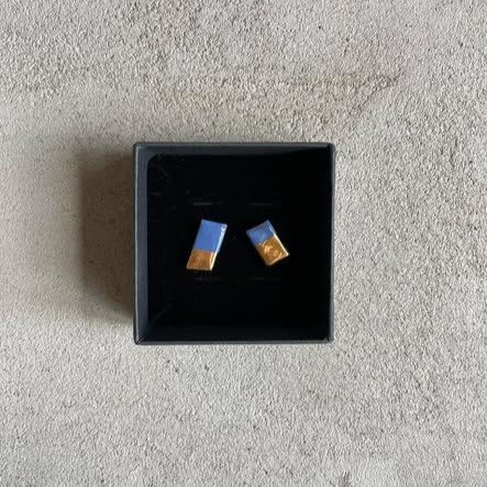 "Nelygūs stačiakampiai" keraminiai auskarai