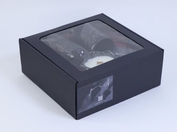 Keraminių puodelių rinkinys su žvake