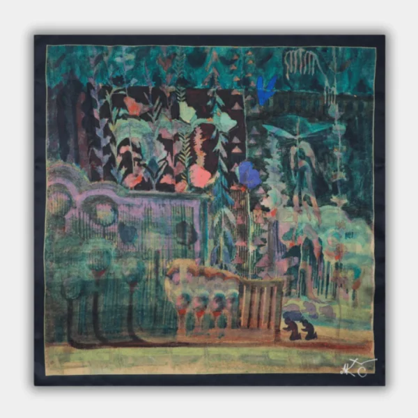 Šilkinė skarelė M.K. Čiurlionis - Fantazija (88X88CM)