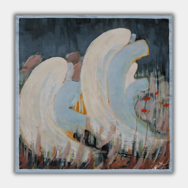 Šilkinė skarelė M.K. Čiurlionis - Himnas (53X53CM)