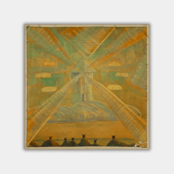 Šilkinė skara M.K. Čiurlionis - Sonata II (88X88CM)